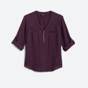 Zipper Detail Mixed Material Blouse
S | Dark Purple… no tags but never worn!